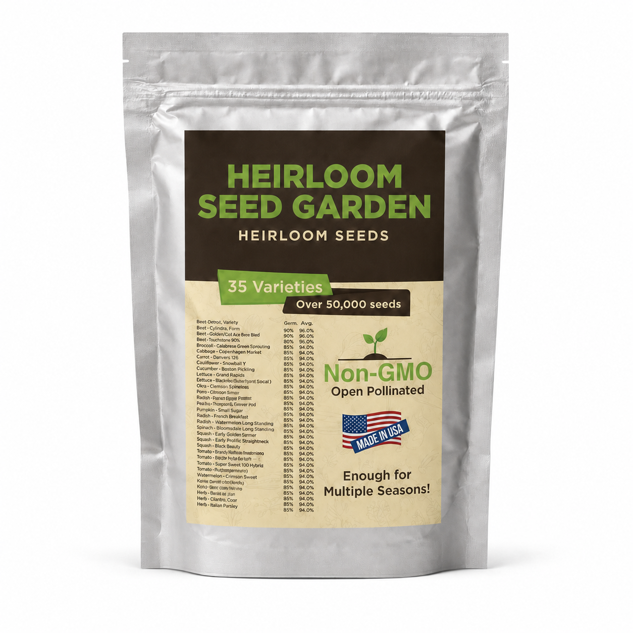 NovaGarden Heirloom Seed Vault Kit (35 Pack)